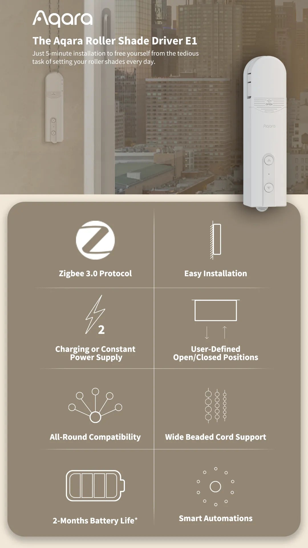 Aqara Smart Roller Shade Driver E1 Price Singapore