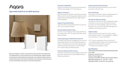 Aqara H1 Smart Wall Switch Price Singapore