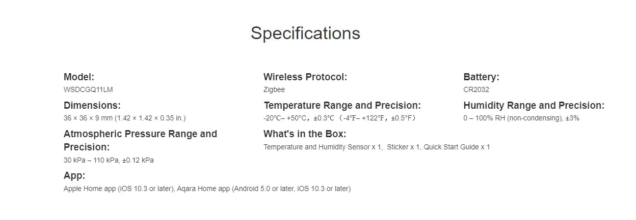 Aqara Temperature and Humidity Sensor T1 Price Singapore